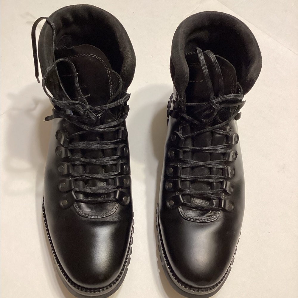 Black Leather Men's Hiking Boots